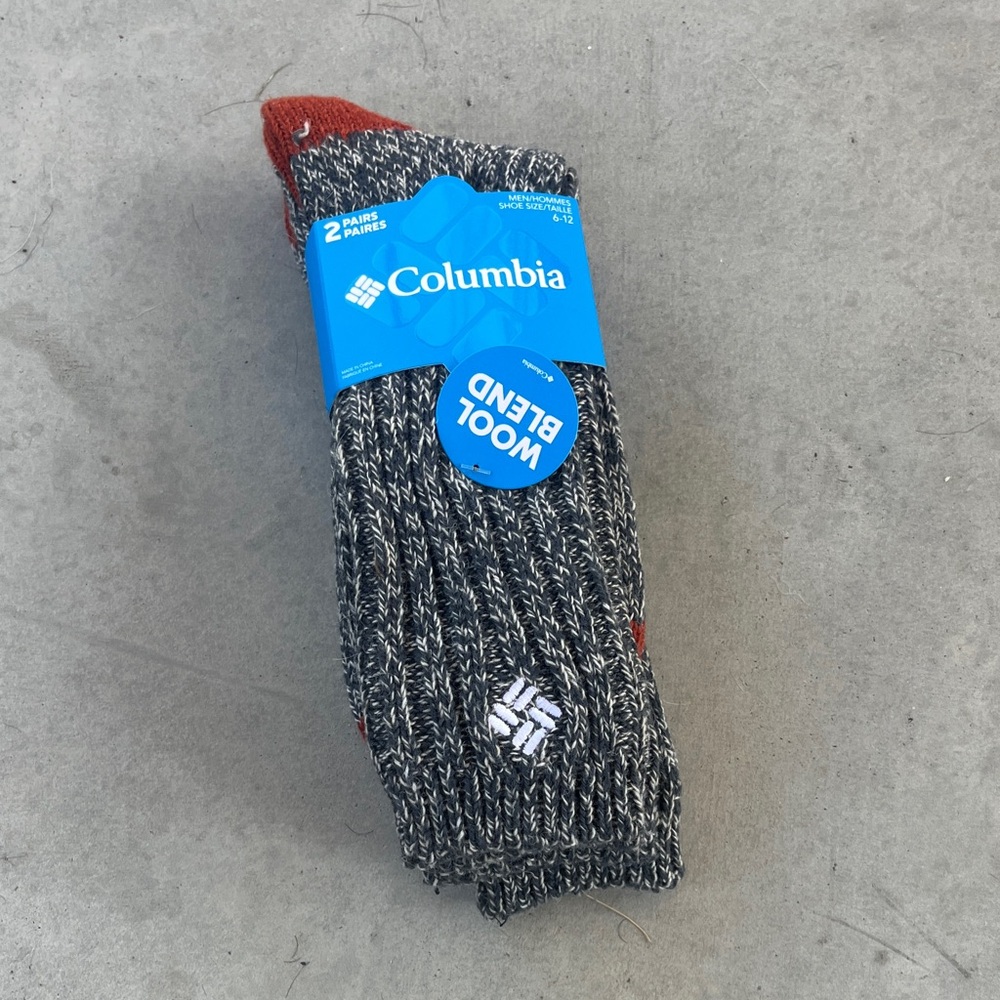 Columbia Men's Wool Blend Socks - Black and Red